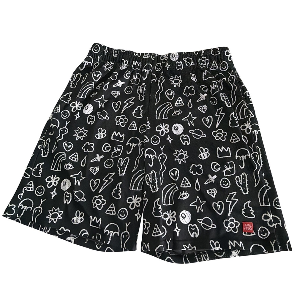 Salem7 Stick & Poke Black Mesh Casual Shorts Men's Size Large